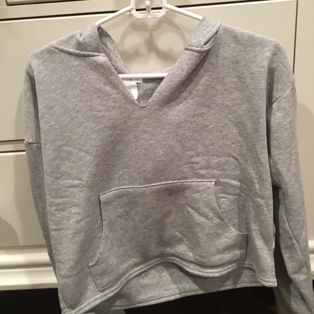 Grey cropped hoodie